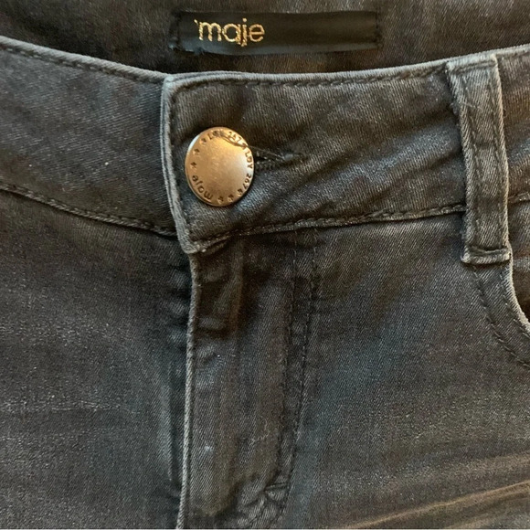 Maje Grey Skinny Jean Embroidered Back Pockets 38 - Picture 11 of 13